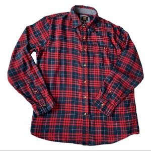 Lee Men's Reg Fit Red Plaid Shirt Size L